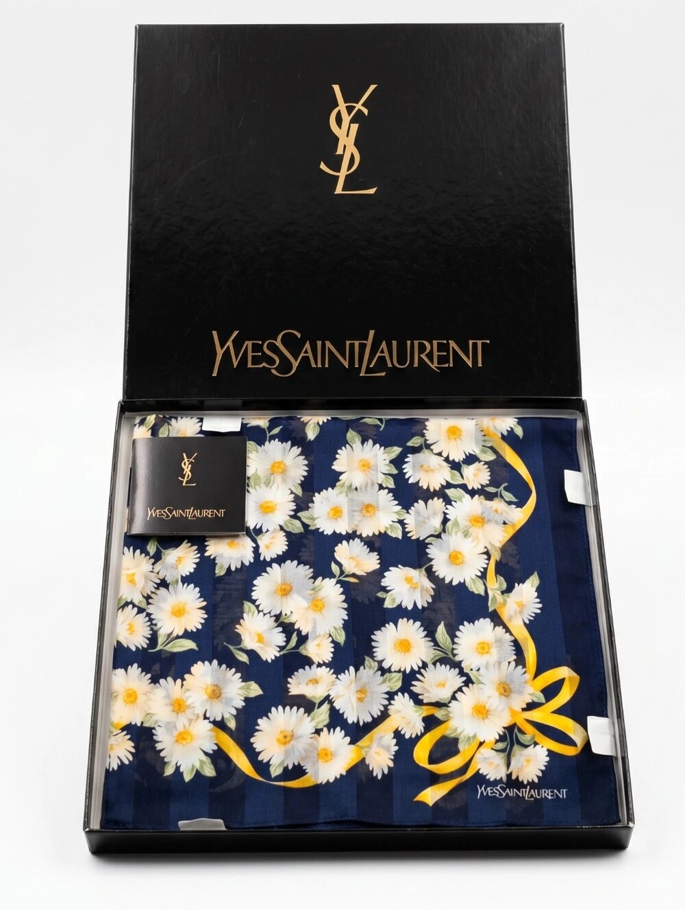 Yves Saint Laurent (YSL) Daisy Print Handkerchief Scarf - Picture 5 of 5